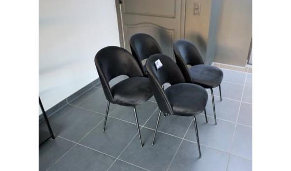 4 design stoelen, stof bekleed